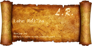 Lehr Róza névjegykártya
